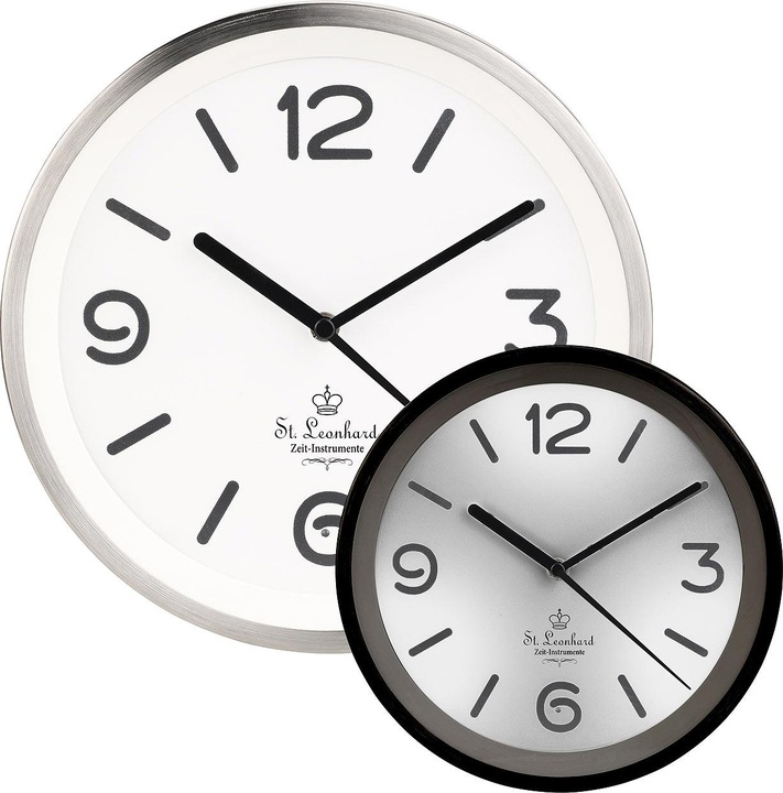 Actual product image St. Leonhard Stainless Steel Wireless Wall Clock with Dial Illumination & Light Sensor, White (25.50 cm)