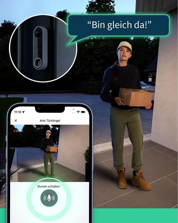 Produktbild Arlo Kabellose Essential Video-Türklingel, schwarz (Kabellos)