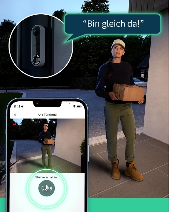 Actual product image Arlo Essential Wire-Free Doorbell, black (Wireless)