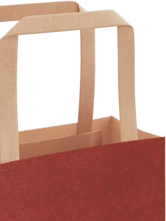 Actual product image VidaXL Kraft paper bags 50 pcs. with handle red 26x17x25 cm paper bag (Gift bag, 50 x)