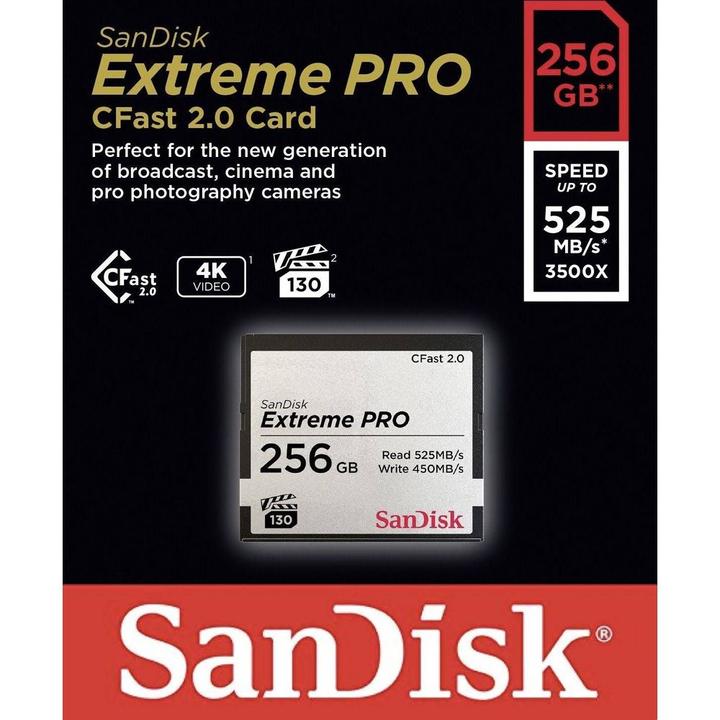 Produktbild SanDisk Cfast Card Extreme PRO (256 GB, CFast)