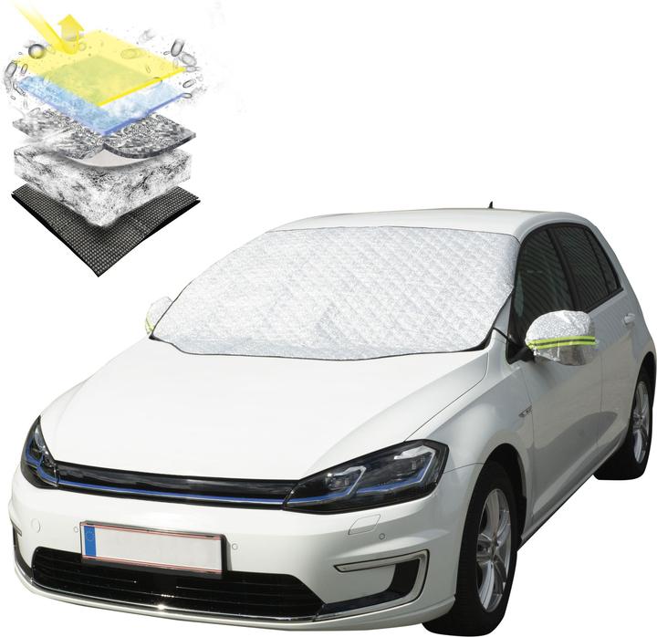 Walser Premium thermal windscreen protector with side mirror cover, car windscreen cover 147x120 cm