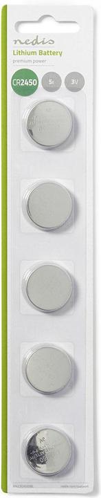 Image du produit Nedis Pile bouton au lithium CR2 450, 3 V, 5 pièces (5 pcs, CR2450)