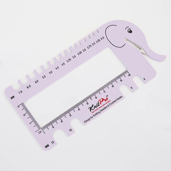 Actual product image Knitpro Needle template with thread cutter Lilac