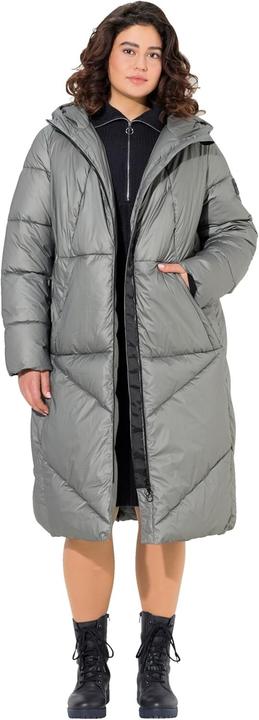 Actual product image Ulla Popken Long Geometric Quilted Coat
