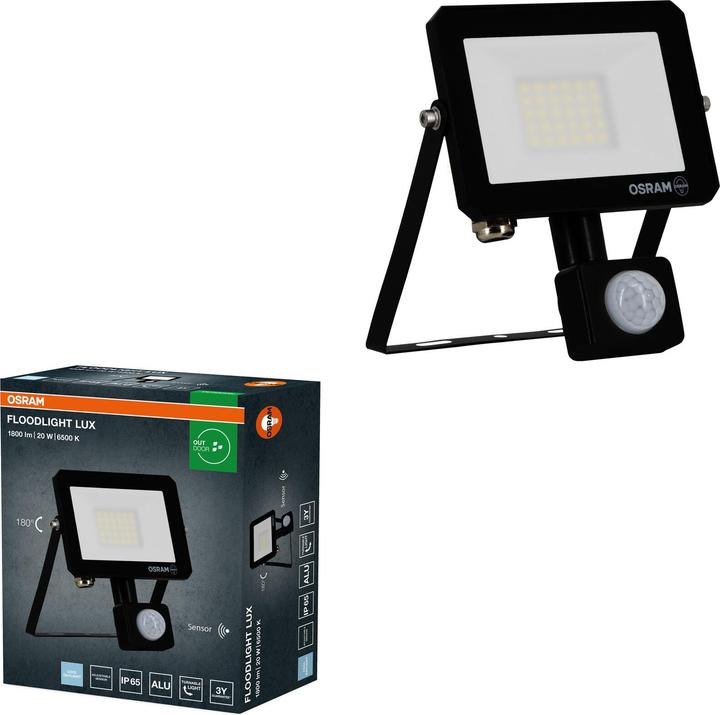 Produktbild Osram LED-Fluter mit Sensor, 20W, 1800lm, 6500K, 105°, IP65, kaltweiss (1800 lm, IP65)