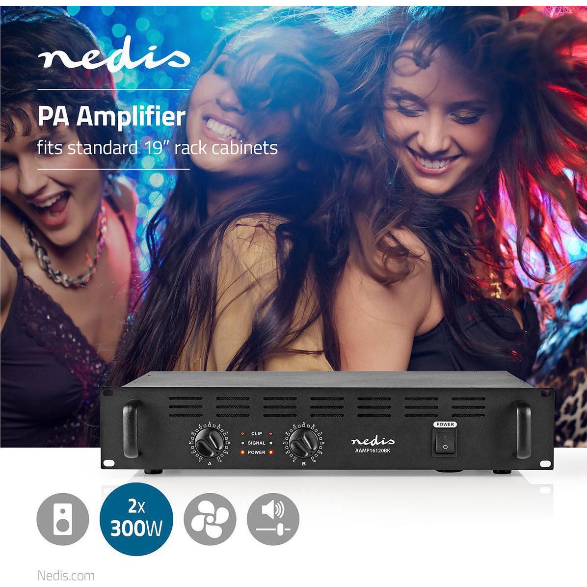 Thumbnail - Nedis AAMP16120 (Endstufe), Stereoverstärker, Schwarz