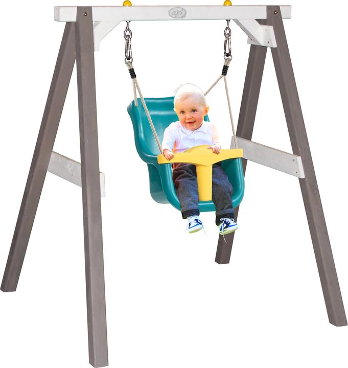 Produktbild Axi Babyschaukel Grau/weiss mit Sitz Türkis/gelb