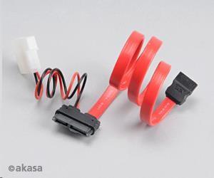 Actual product image Akasa SATA combo cable Slimline to SATA / Molex (40 cm, SATA III)