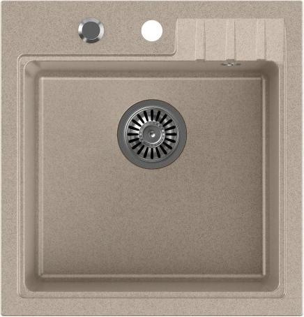 Steiner PETER 110 Lavello in granito beige Steingran 1 vasca senza (50x52x20) con sifone e tappo (50 cm, 52 cm)