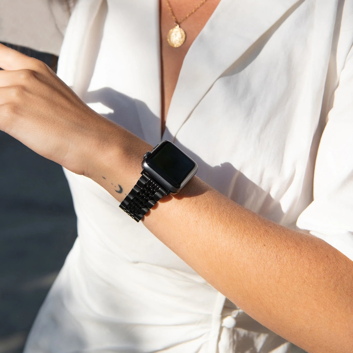 Immagine prodotto Burga Apple Watch Metallgurt - Chic Royal - Schwarz - 38 mm / 40 mm / 41 mm (Acciaio inossidabile)