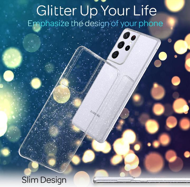 Immagine prodotto Nalia Coperchio del telefono cellulare Glitter (Samsung Galaxy S21 Ultra)