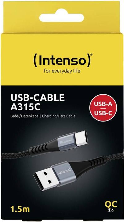 Image du produit Intenso C315C USB-C auf USB-C Kabel, 60W Schnellladen, 1,5 m, für iPhone, Samsung Galaxy, Macbook, L (1.50 m, USB 2.0, 60 W)