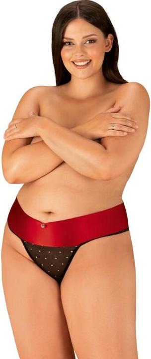 Produktbild Obsessive Tanga mit sexy Schleife Schwarz/Rot (3XL)
