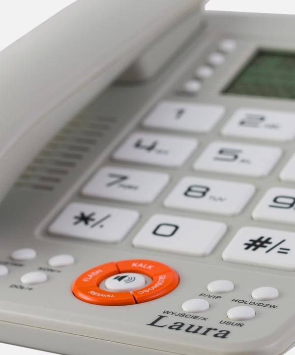 Actual product image Mescomp Technologies Laura MT 816 Gray landline phone