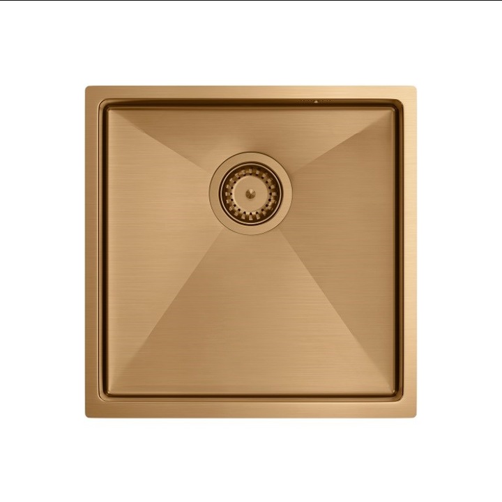 Produktbild Q Company PAUL SteelQ PVD copper sink with siphon 1 bowl b (Unterbauspüle)