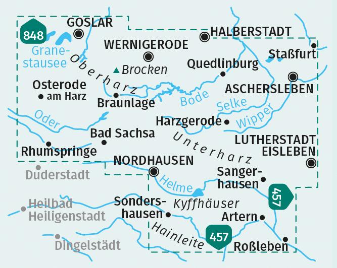 Immagine prodotto Set di mappe escursionistiche KOMPASS 450 Harz (2 mappe)