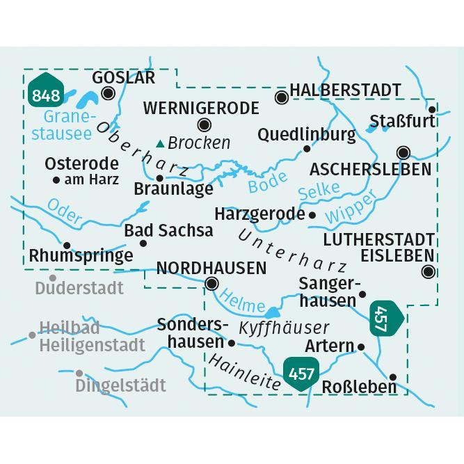 Thumbnail - KOMPASS Wanderkarten-Set 450 Harz (2 Ka, Landkarte