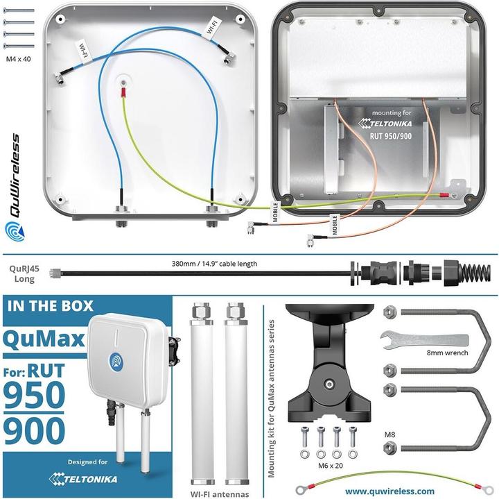 Actual product image Teltonika LTE Antenna QuMax A950M Outdoor Housing for RUT-950 (3G, GSM)