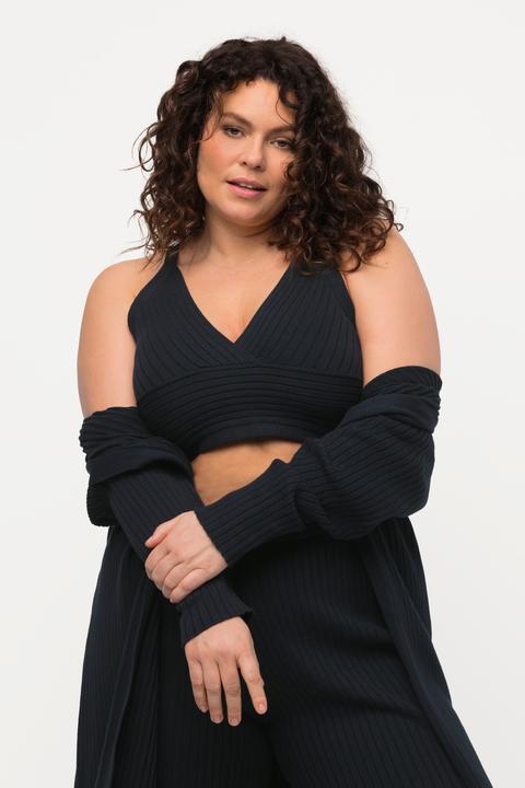 Image du produit Ulla Popken Bralette, maille côtelée, col V, coton bio (42, 44)