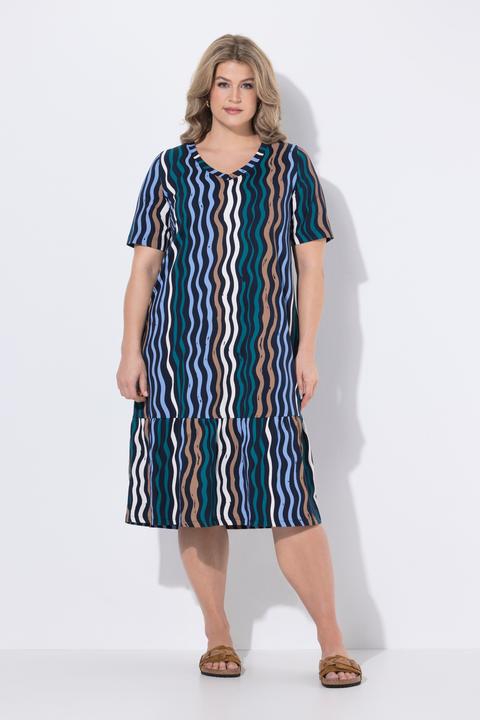 Produktbild Ulla Popken Midikleid, Wellen, V-Ausschnitt, Halbarm (54, 56)