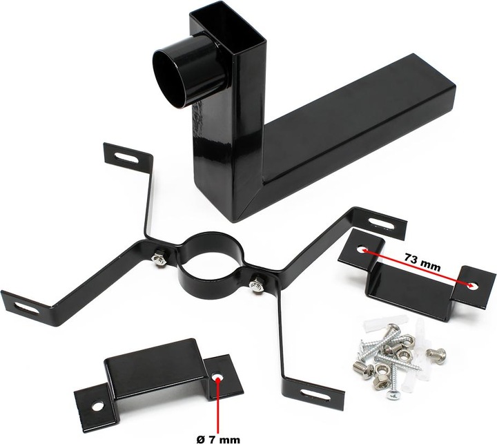 Produktbild Wiltec Set US Mailbox grau 180x220x480mm amerikanischer Briefkasten Halterung