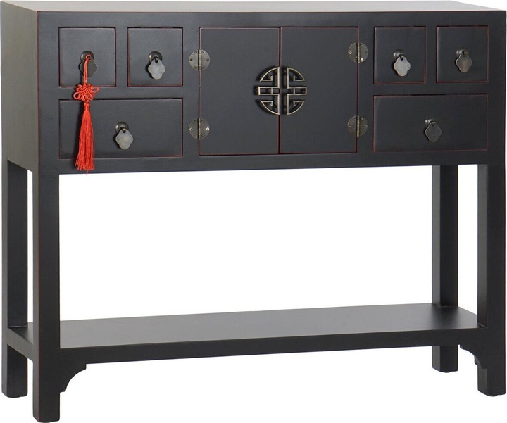 Actual product image DKD Home Decor Console Fir Black 95 x 24 x 79 cm MDF Wood