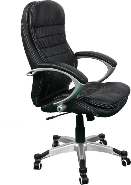 Produktbild Jet-Line Bürostuhl Rom schwarz Chef Sessel Echtleder Schreibtischstuhl Schreibtischsessel