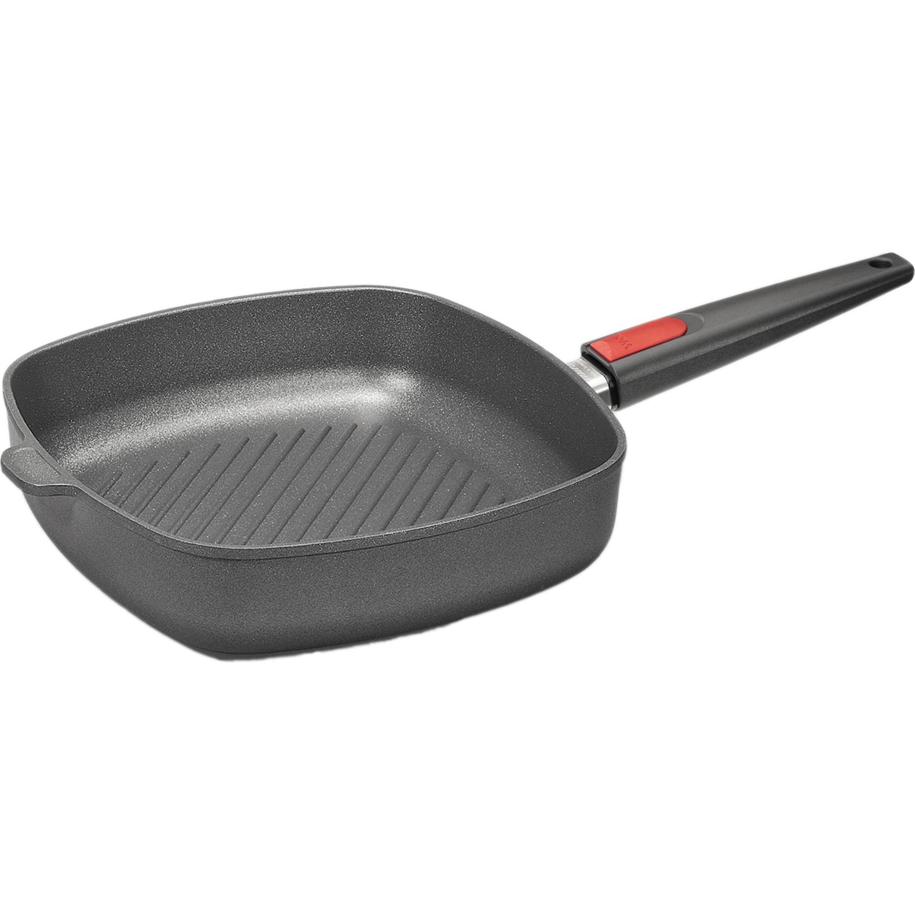 Woll 1628-1IL Pfanne Grillpfanne Quadratisch, Pfanne + Kochtopf, Schwarz