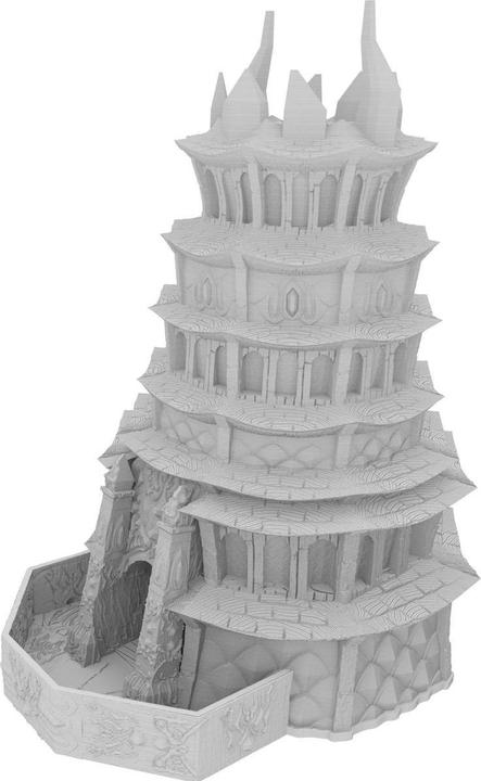 Produktbild Feldherr Fates End Würfelturm Drow grau – detailreich, 3D-gedruckt (Kunststoff)