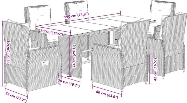 Produktbild vidaXL Garten Essgruppe