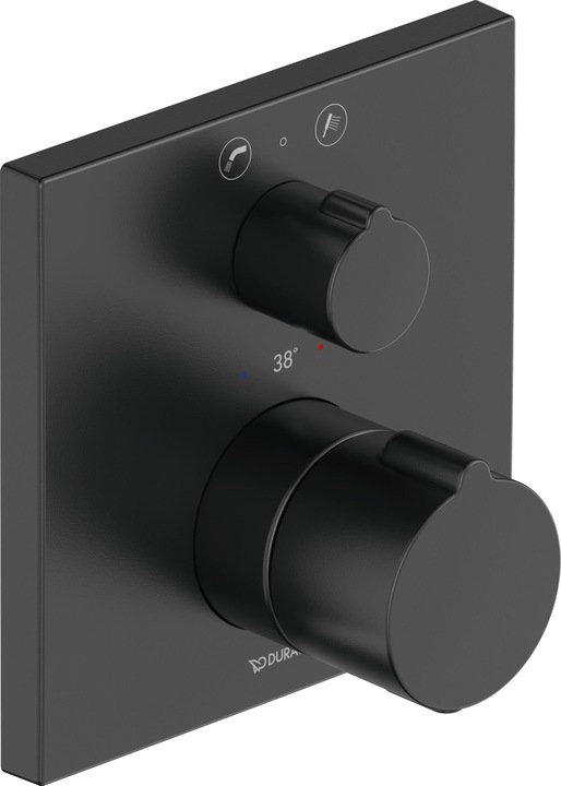 Produktbild Duravit Wannenthermostat C.1 UP m Ab-/Umstellv. eckig schwarz matt