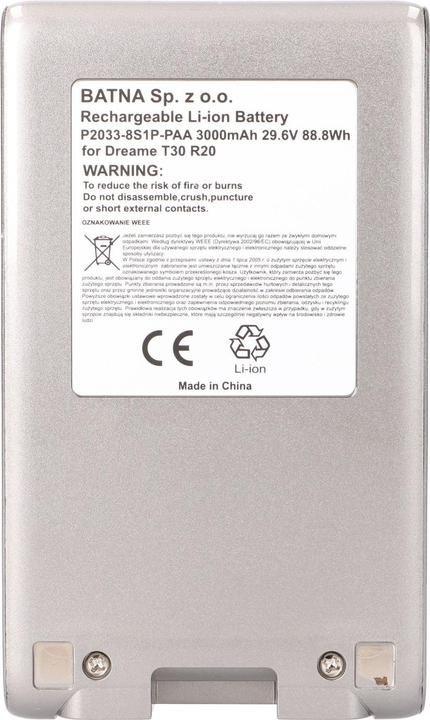 Produktbild Extralink Akku Batterie für Dreame Staubsauger T30 R20 21.6V 3000mAh