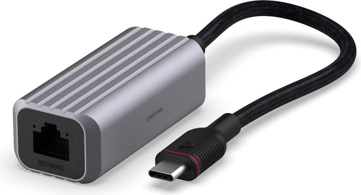 Actual product image Unisynk USB-C to Network Adapter Grey (USB-C)