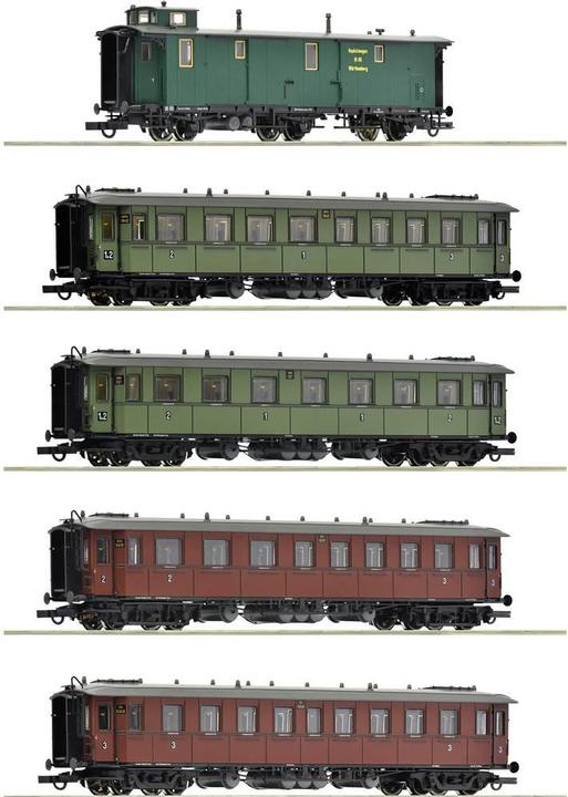 Produktbild Roco H0 5er-Set Schnellzug der K.W.St.E (Spur H0)