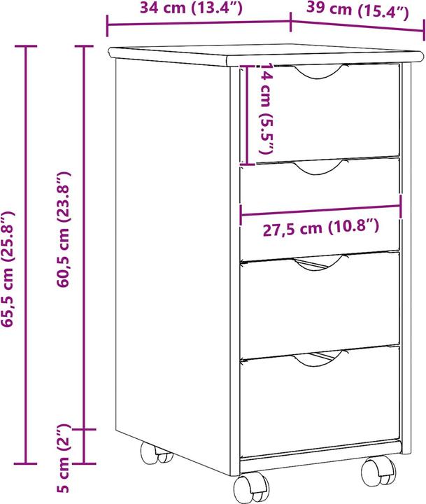 Actual product image vidaXL Aufbewahrungsschrank (34 x 39 x 65.50 cm)