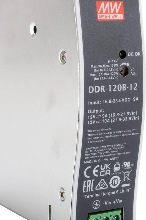 Actual product image MeanWell DIN rail DC/DC converter (DIN rail) 12 V/DC 10 A 120 W 1 x
