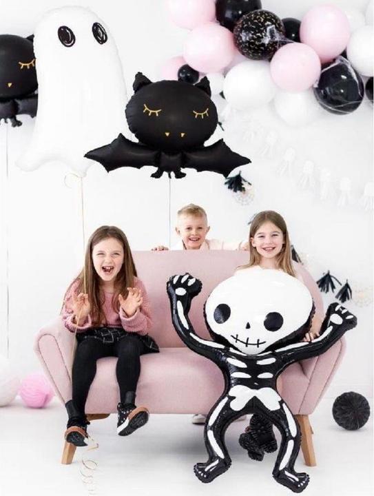 Produktbild Partydeco Ballons Folienballon Skelett 84 x 100 cm, Schwarz/Weiss (1 x)