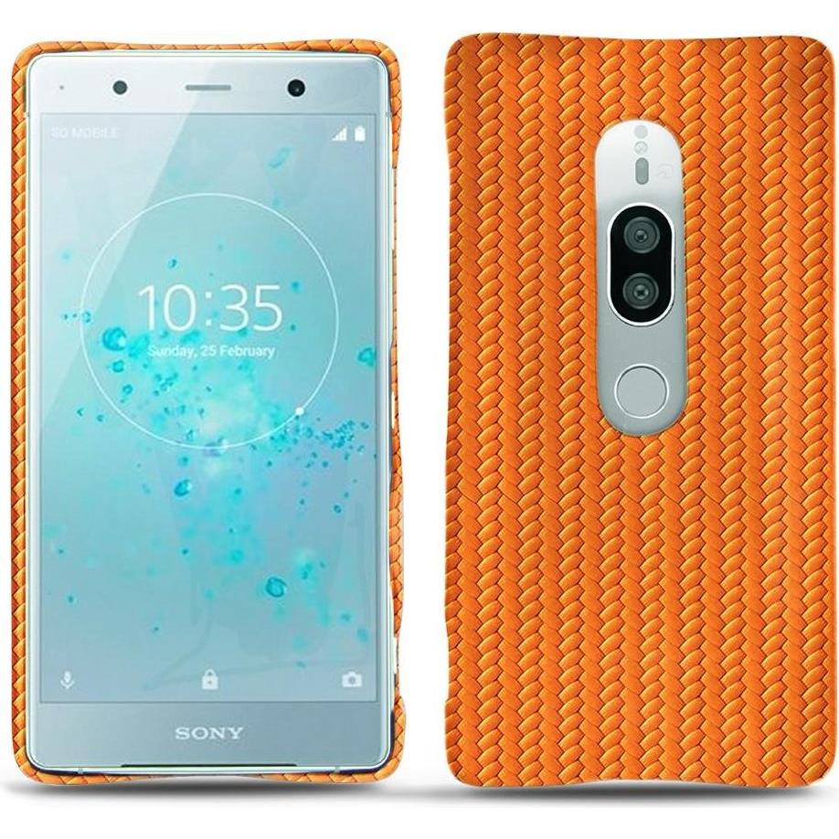 Noreve Lederschutzhülle (Sony Xperia XZ2 Premium), Smartphone Hülle, Orange