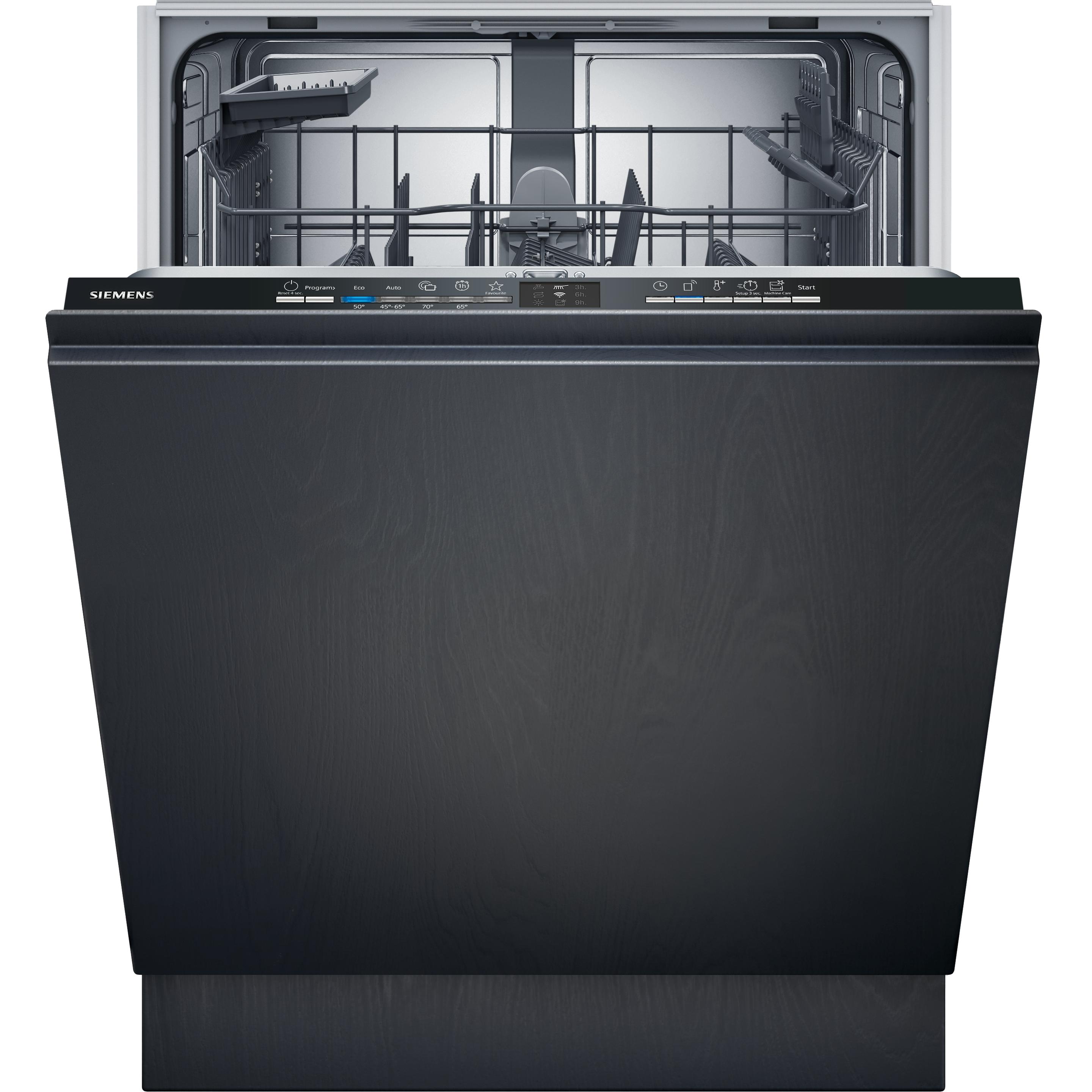 Siemens iQ100, Vollintegrierter Geschirrspüler, 60 cm, XXL, SX61IX14TE, Geschirrspüler Einbau, Schwarz