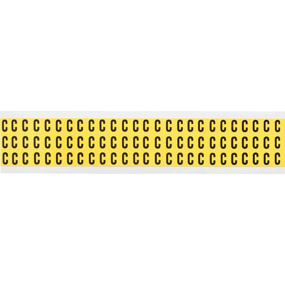 Brady, Etiketten, 3410-C, B-499, Schwarz auf Gelb, 9 x 13mm, Buchstabe C, Schrifthöhe 8mm(25 K. á 78 E.)