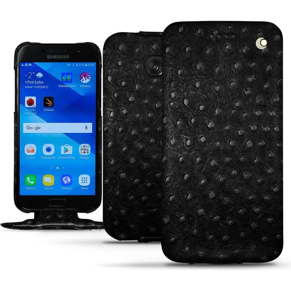 Noreve Lederschutzhülle vertikal (Samsung Galaxy A3 (2017)), Smartphone Hülle, Schwarz