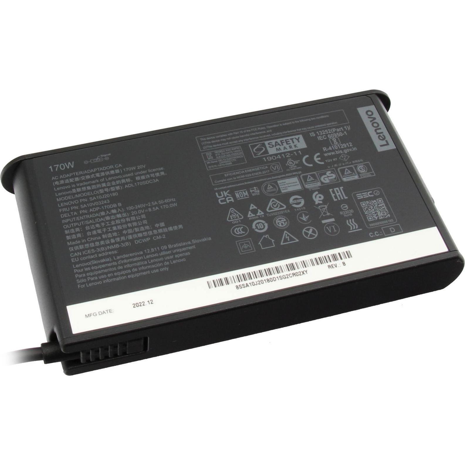 Lenovo 02DL138 (170 W), Notebook Netzteil, Schwarz