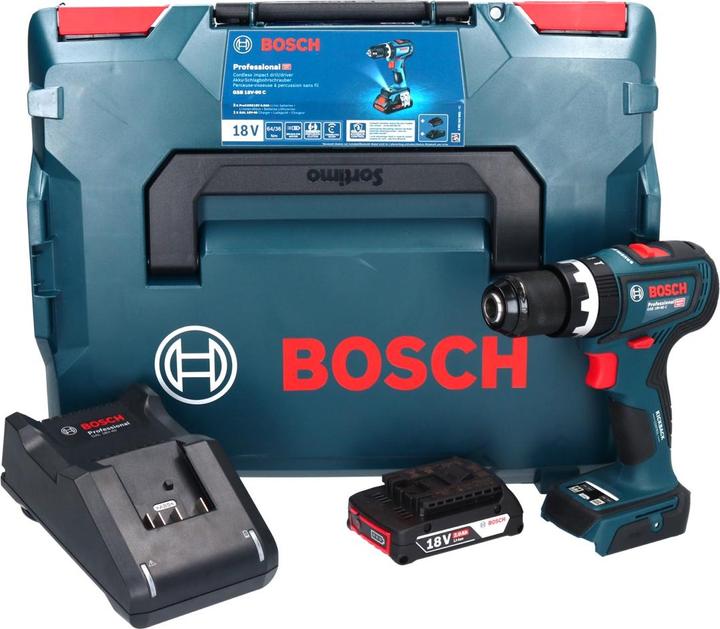 Produktbild Bosch Professional Bosch GSB 18V-90 C Professional Akku Schlagbohrschrauber 18 V 64 Nm Brushless + 1x Akku 2,0 Ah + (Akkubetrieb)