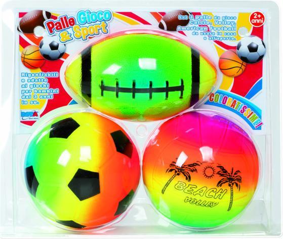 Rs Toys Blister 3 Sports Balls 12.5cm Inflated Multicolour