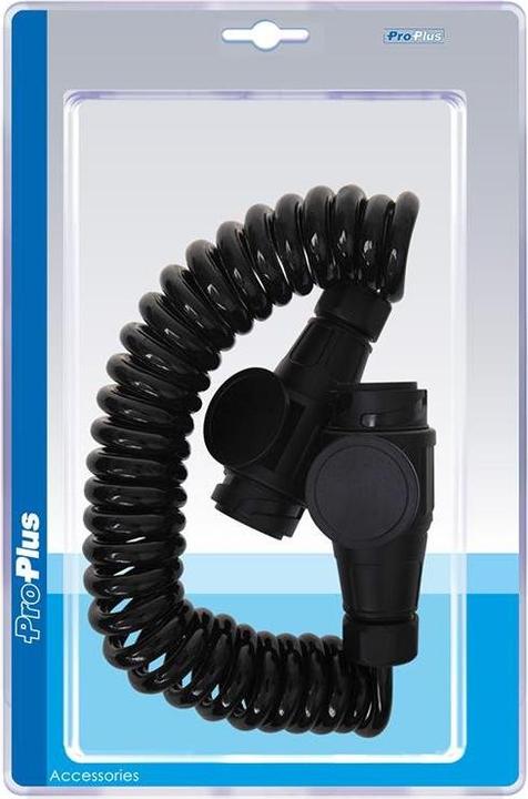ProPlus Cavo a spirale con 2x spina 13 poli in PVC in blister (3.50 m)