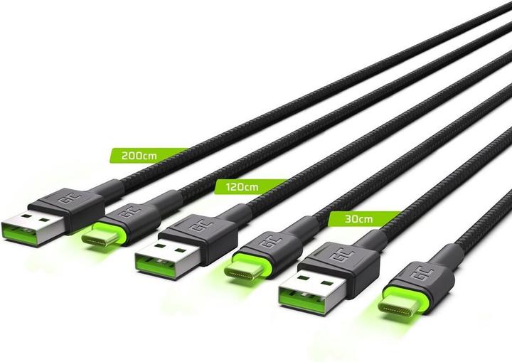 Image du produit GreenCell Set 3x GC Ray câble USB-C 30 cm (2 m, USB 3.2 Gen 2)