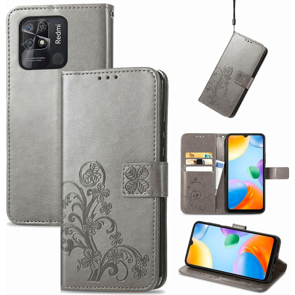 Thumbnail - König Design Hülle Handy Schutz für Xiaomi Redmi 10C Case Cover Bumper Kartenfach Etuis Neu (Xiaomi Redmi 10C), Smartpho...