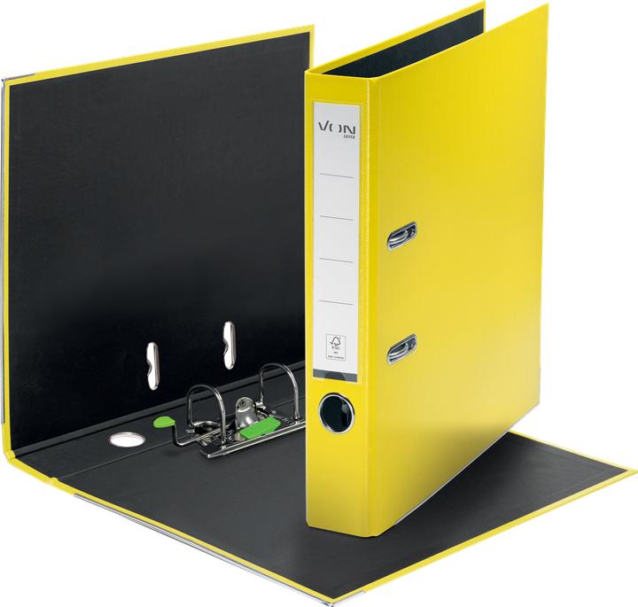 Produktbild von Ordner mit PP/Papier, 5 cm, Gelb (A4, 50 mm, 1 Stk.)