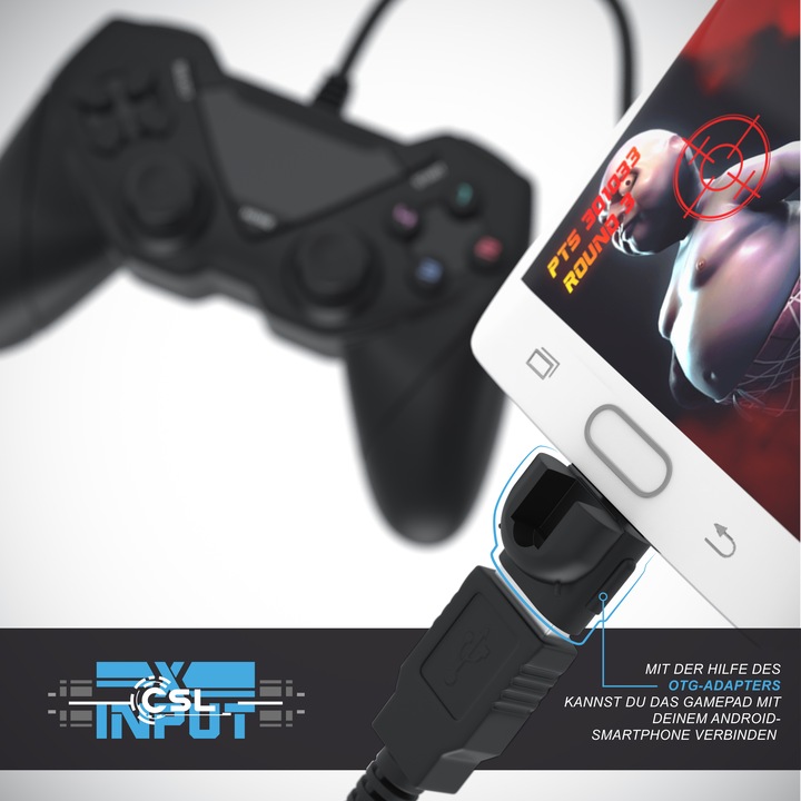 Produktbild CSL 2x Gamepad Set, Gaming USB Controller für Android, PC / PS3 / Playstation / Direct-Input / X-Input (Android, PC)